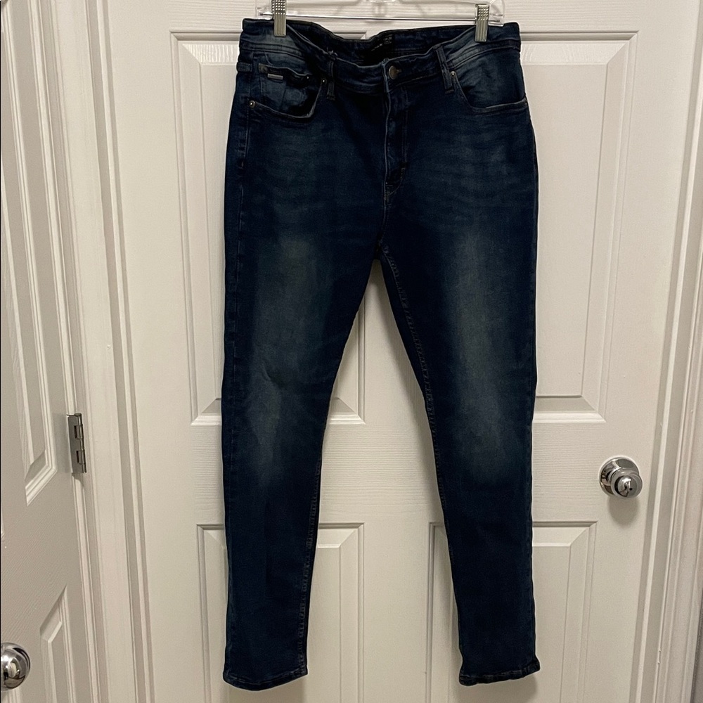 TAHARI Jeans Mens 38x32 Denim Cotton Spandex Skinny Slim Fit